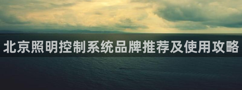 千亿国际下载:北京照明控制系统品牌推荐及使用攻略