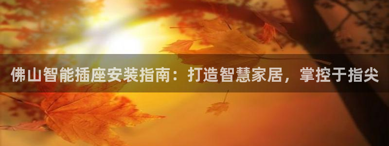 千亿国际唯一：佛山智能插座安装指南：打造智慧家居，掌控于指尖