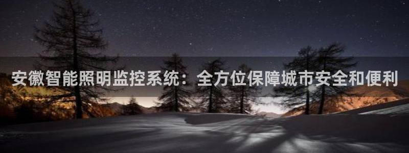 千亿国际手机登录版：安徽智能照明监控系统：全方位保障城市安全和便利