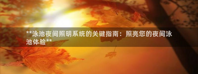 千亿国际董事长是谁啊:**泳池夜间照明系统的关键指南:照亮您的夜间泳
池体验**