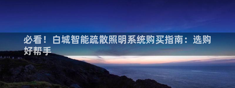 千亿国际唯一平台:必看!白城智能疏散照明系统购买指南:选购
好帮手